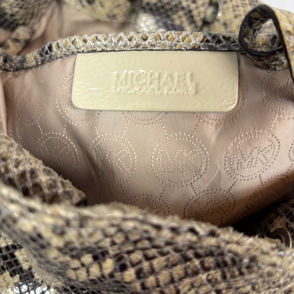 Michael Kors Nolita Snakeskin Embossed Leather Shoulder Bag‎